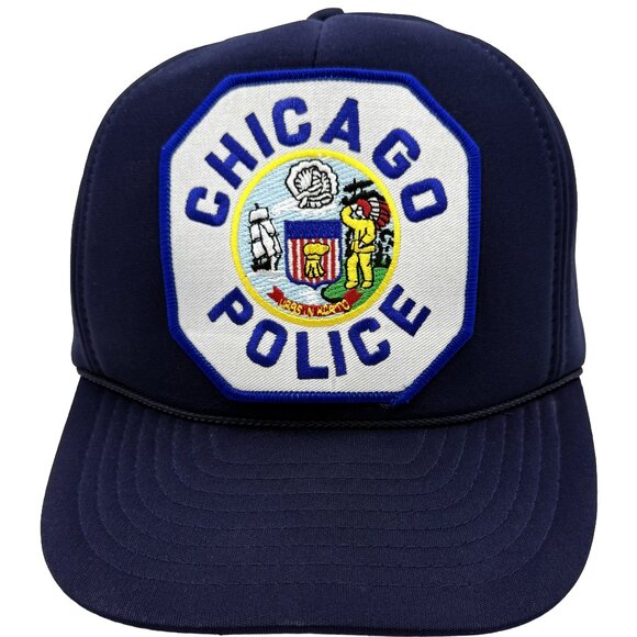 NISSIN CAP Chicago Police Snapback Hat Navy Structured Patch Adjustable - Picture 1 of 10
